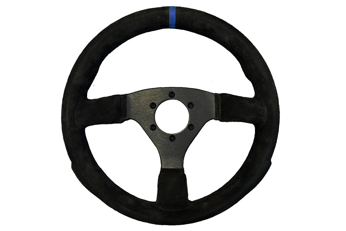 LAPTORR Sport Steering Wheels - 320mm Black Suede/Blue Stripe