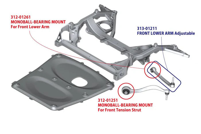 LAPTORR Front Lower Arm Adjustable