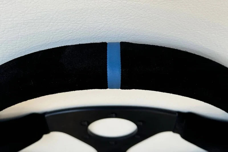 LAPTORR Sport Steering Wheels - 320mm Black Suede/Blue Stripe